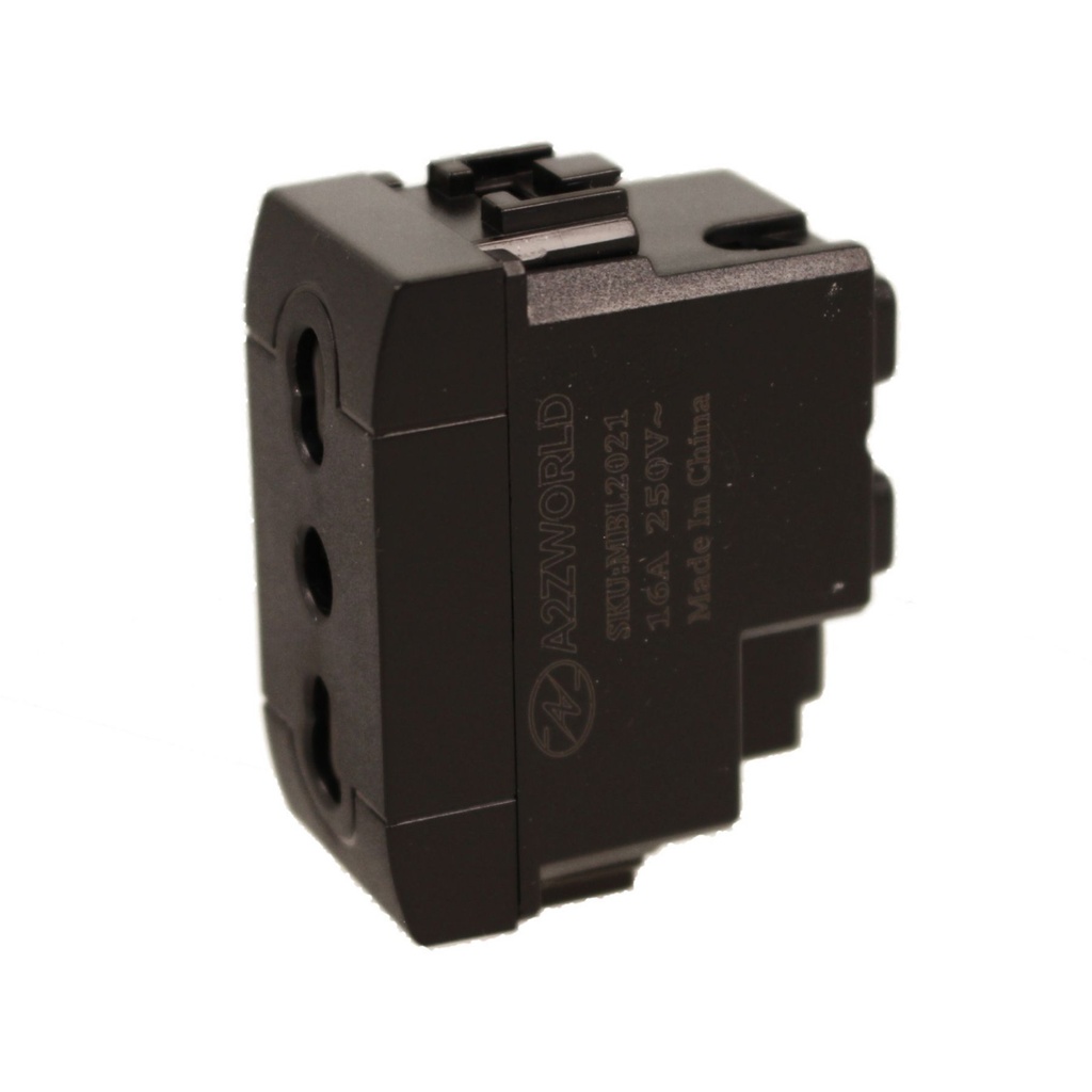 Presa Bipasso Bivalente 2P+T 10/16A 220V MBL Nero 1M Compatibile Bticino Living BLN2001