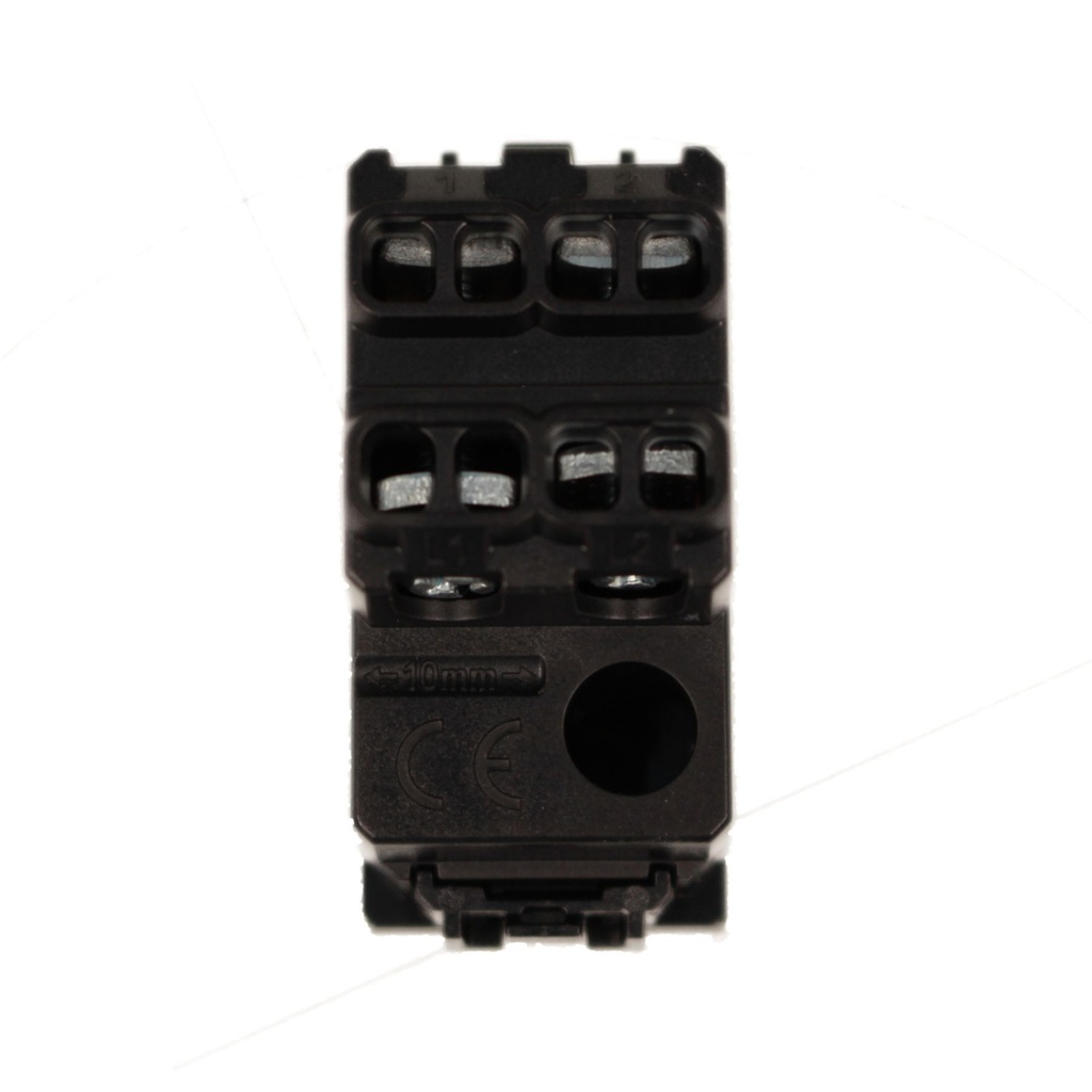 Interruttore Bipolare 0-1 2P 16A 220V MBL Nero 1M Compatibile Bticino Living BLN0402