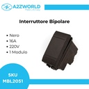 Interruttore Bipolare 0-1 2P 16A 220V MBL Nero 1M Compatibile Bticino Living BLN0402