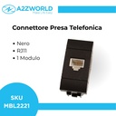Connettore Telefonica Presa RJ11 MBL Nero 1M Compatibile Bticino Living BLN2354