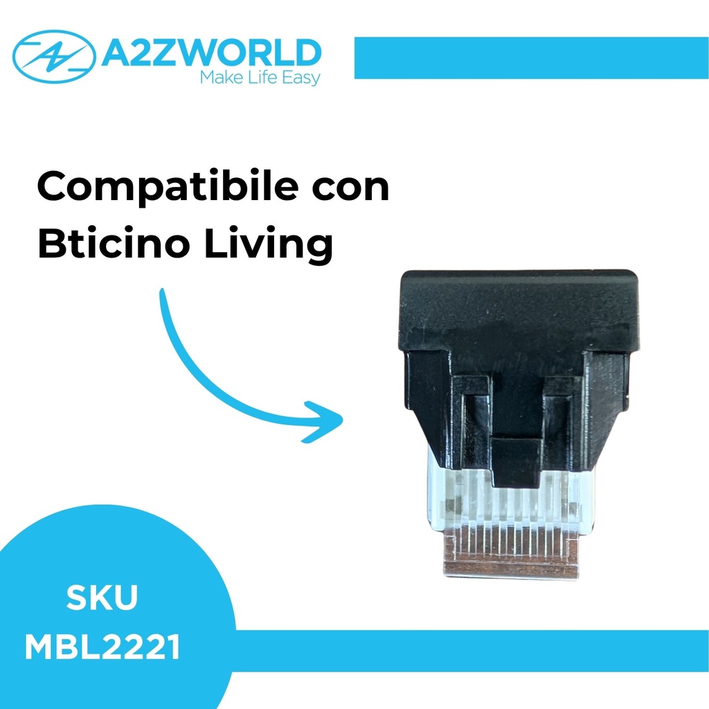 Connettore Telefonica Presa RJ11 MBL Nero 1M Compatibile Bticino Living BLN2354