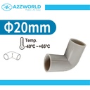 2 Pezzi Manicotto Giunto Raccordo Forma L 90° 20mm per Tubo Rigido e Flessibile da 20mm Colore Grigio IP40