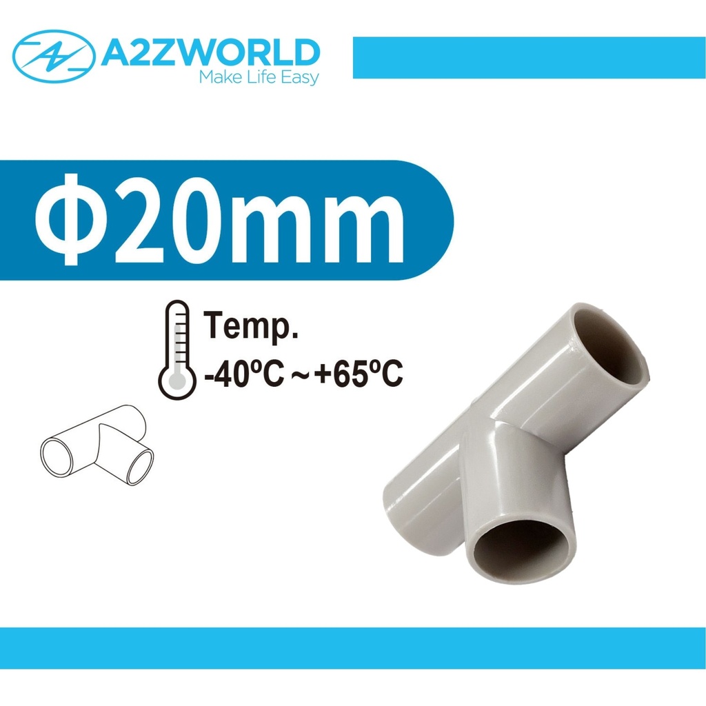 2 Pezzi Manicotto Giunto Raccordo Forma T 20mm per Tubo Rigido e Flessibile da 20mm Colore Grigio IP40