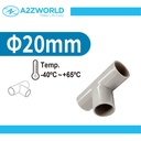 2 Pezzi Manicotto Giunto Raccordo Forma T 20mm per Tubo Rigido e Flessibile da 20mm Colore Grigio IP40