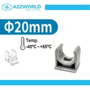 5 Pezzi Clip Fissatubo A Scatto Diametro 20mm per Tubo Rigido e Flessibile da 20mm Colore Grigio IP40