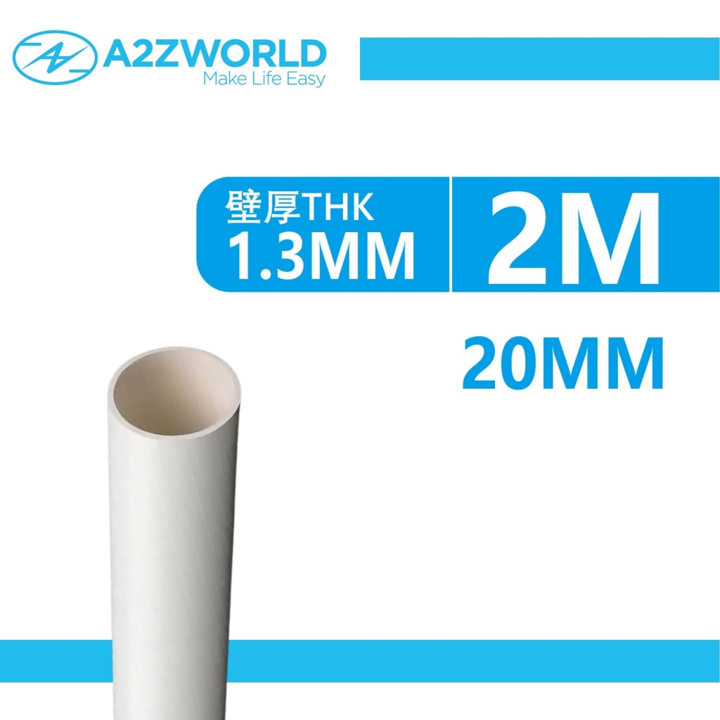 20 Metri Tubo Rigido Diametro 20mm Autoestinguente Bianco - 10 Pezzi da 2 Metri