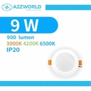 Faretto Led da Incasso CCT 9W 900lm, D118X30mm, Foro 90mm, 3 Colori 3000K 4200K 6500K Angolo 120° IP20