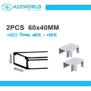 2 Pezzi Connettore Forma T Per Canaline Passacavi 60X40mm, Colore Bianco