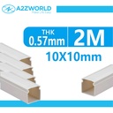 8 Metri Canaline Passacavi In PVC Con Biadesivo e Coperchio 10X10mm Bianco - 4 Pezzi da 2 Metri