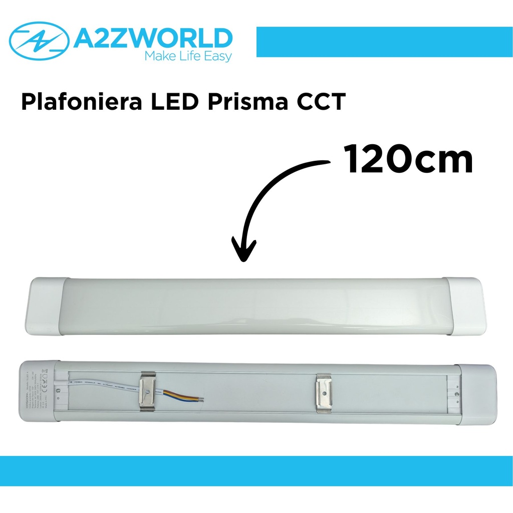 Plafoniera LED Prisma CCT, Reglette Led 120cm 48W 6400LM 220V, Barra Led Da Soffitto, 1200X75X30mm