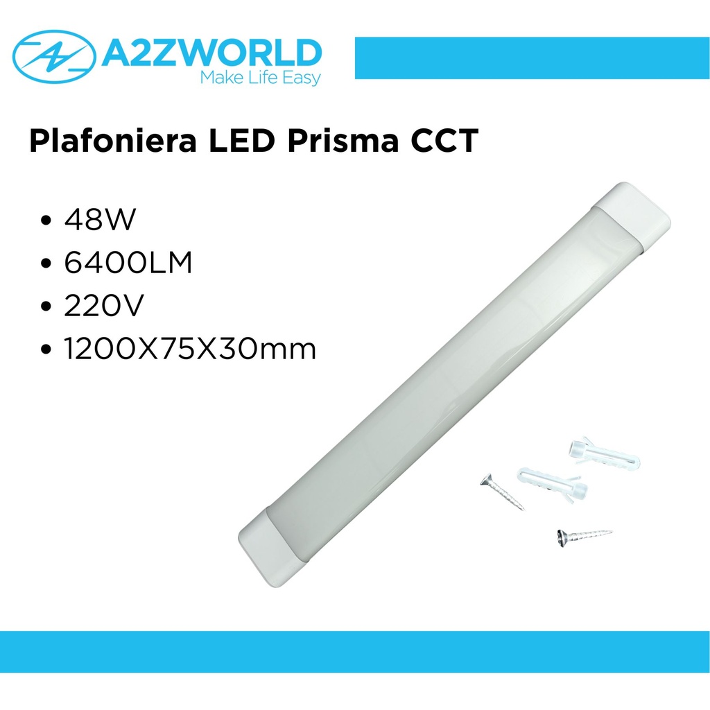 Plafoniera LED Prisma CCT, Reglette Led 120cm 48W 6400LM 220V, Barra Led Da Soffitto, 1200X75X30mm