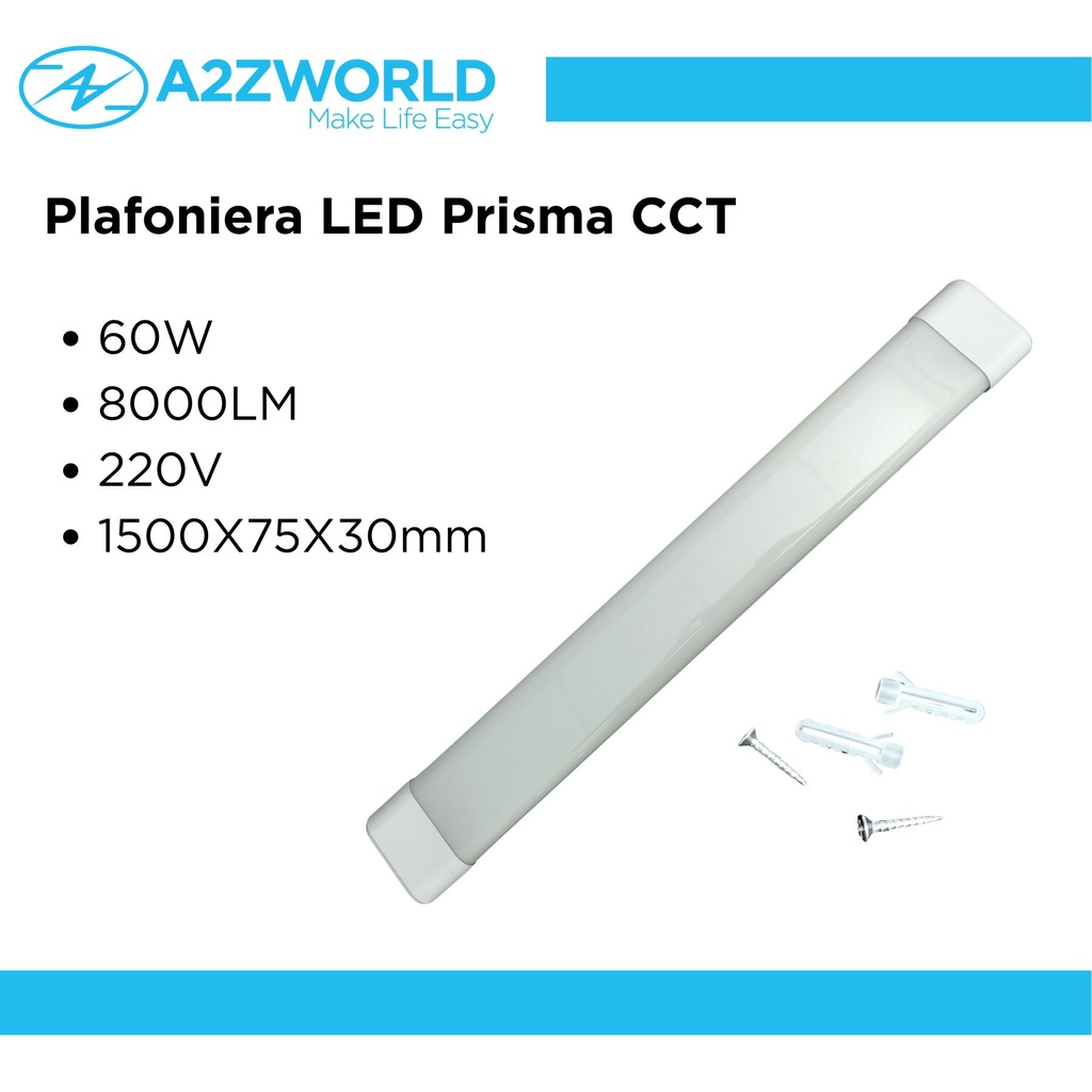 Plafoniera LED Prisma CCT, Reglette Led 150cm 60W 8000LM 220V, Barra Led Da Soffitto, 1500X75X30mm