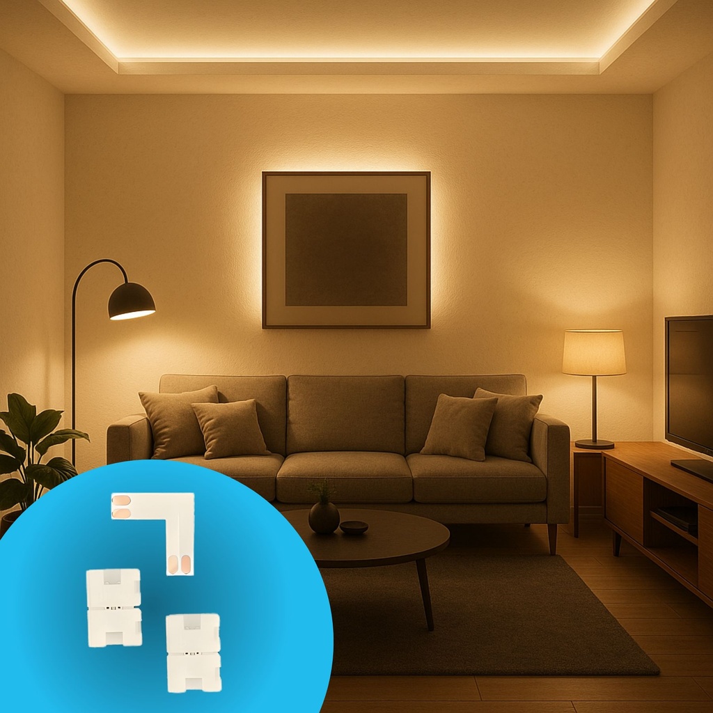 3 Pezzi Connettore 5mm Angolare 90° 2 PIN, Per Curvare 2 Striscie Led Smd con Passo da 5mm Senza Saldare