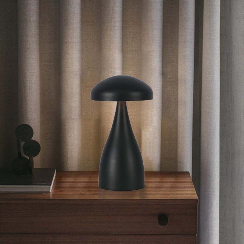 Lampada LED da Tavolo 1W con Batteria 1800mAh Ricaricabile USB C Colore Nero in Metallo Dimmerabile 3 In 1 SKU-7895