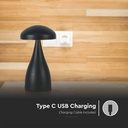 Lampada LED da Tavolo 1W con Batteria 1800mAh Ricaricabile USB C Colore Nero in Metallo Dimmerabile 3 In 1 SKU-7895
