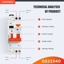 Interruttore Differenziale Magnetotermico WiFi con Riarmo Automatico e Display, Salvavita Tipo A Curva C 30mA, 220V 20-40A 2M, App Tuya con Misure: Corrente Residua, Intensità, Potenza, Tensione, Temperatura, Consumo