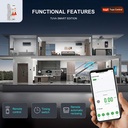 Interruttore Differenziale Magnetotermico WiFi con Riarmo Automatico e Display, Salvavita Tipo A Curva C 30mA, 220V 20-40A 2M, App Tuya con Misure: Corrente Residua, Intensità, Potenza, Tensione, Temperatura, Consumo