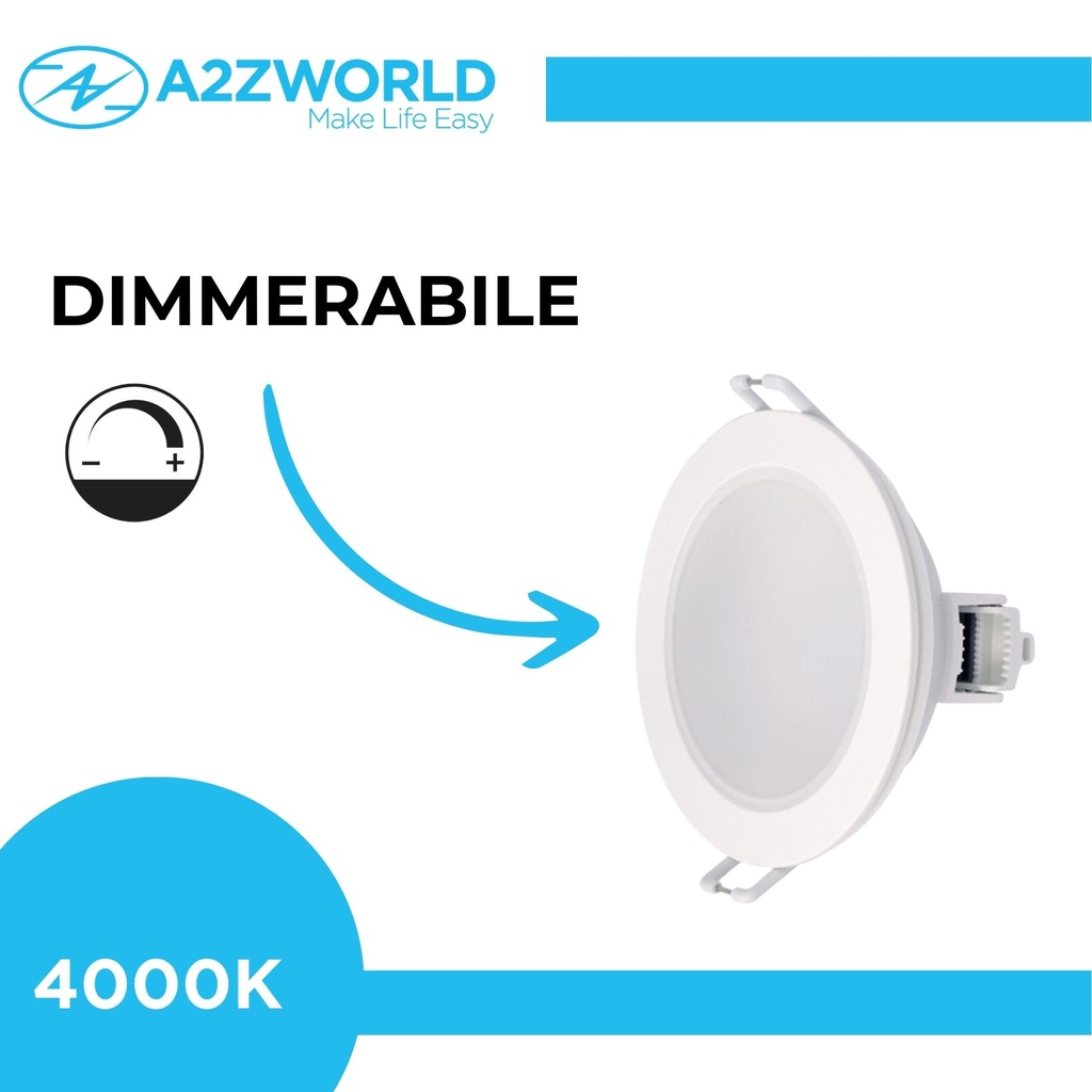 3 Faretti LED da Incasso Dimmerabili 5W 220V Rotondi Bianchi 4000K D87mm H36mm Foro 70mm IP65