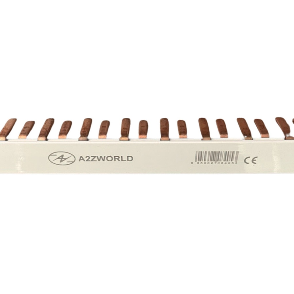 Pettine di Distribuzione Busbar Modulari 1P+N, 24 PIN, Sezione PIN 10mm², Distanza tra PIN 9mm, Larghezza PIN 4mm, Altezza PIN 11,5mm, Lunghezza Totale 210mm, 63A IP20