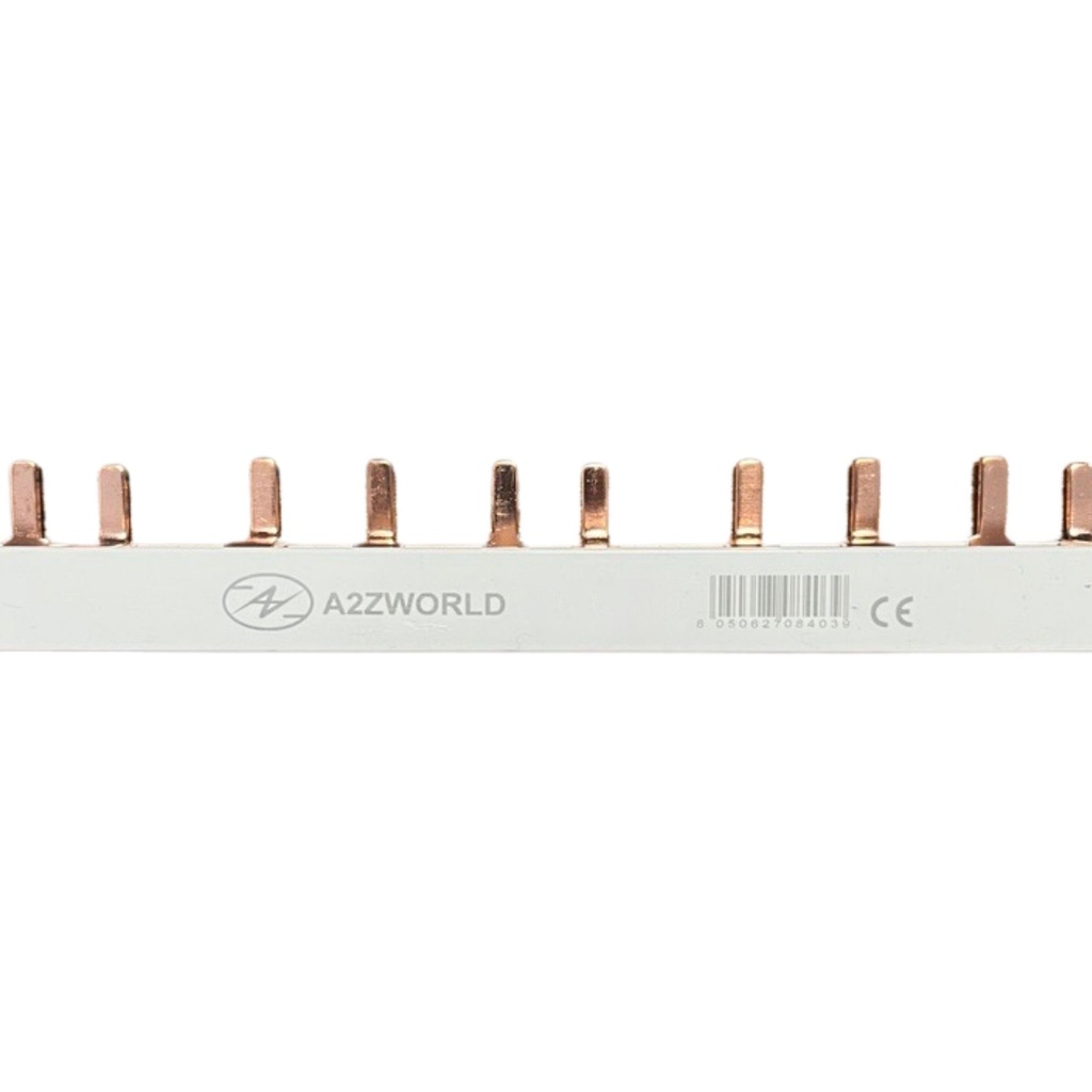 Pettine di Distribuzione Busbar Modulari, 4P, 56 PIN, Sezione PIN 10mm², Distanza tra PIN 17,8mm, Larghezza PIN 4mm, Altezza PIN 11,5mm, Lunghezza Totale 1016mm, 63A IP20