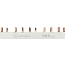 Pettine di Distribuzione Busbar Modulari, 4P, 12 PIN, Sezione PIN 10mm², Distanza tra PIN 17,8mm, Larghezza PIN 4mm, Altezza PIN 11,5mm, Lunghezza Totale 210mm, 63A IP20