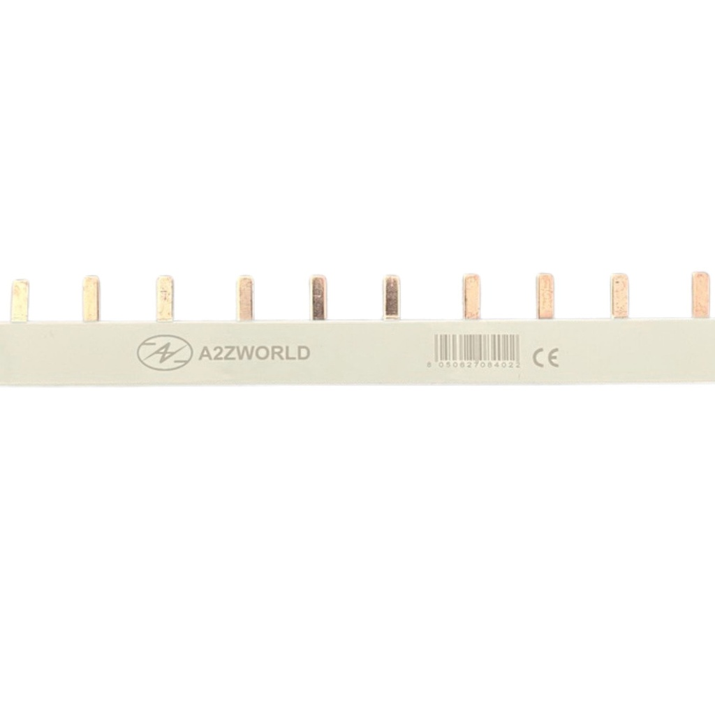 Pettine di Distribuzione Busbar Modulari, 3P, 12 PIN, Sezione PIN 10mm², Distanza tra PIN 17,8mm, Larghezza PIN 4mm, Altezza PIN 11,5mm, Lunghezza Totale 210mm, 63A IP20