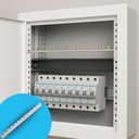 Pettine di Distribuzione Busbar Modulari, 1P, 54 PIN, Sezione PIN 10mm², Distanza tra PIN 17,8mm, Larghezza del PIN 4mm, Altezza del PIN 11,5mm Lunghezza Totale 1000mm 63A IP20