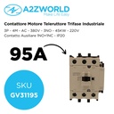 Contattore Motore 3P 4M, Teleruttore Trifase Industriale AC 380V 3NO, 95A 45KW, Bobina 220V AC, Contatto Ausiliare 1NO+1NC, IP20 IEC60947-4-1