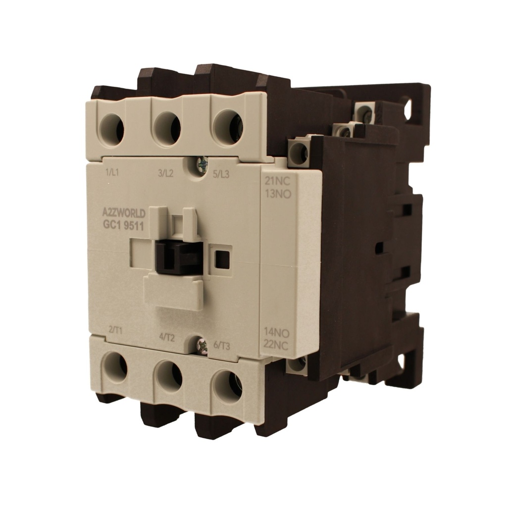 Contattore Motore 3P 4M, Teleruttore Trifase Industriale AC 380V 3NO, 95A 45KW, Bobina 220V AC, Contatto Ausiliare 1NO+1NC, IP20 IEC60947-4-1