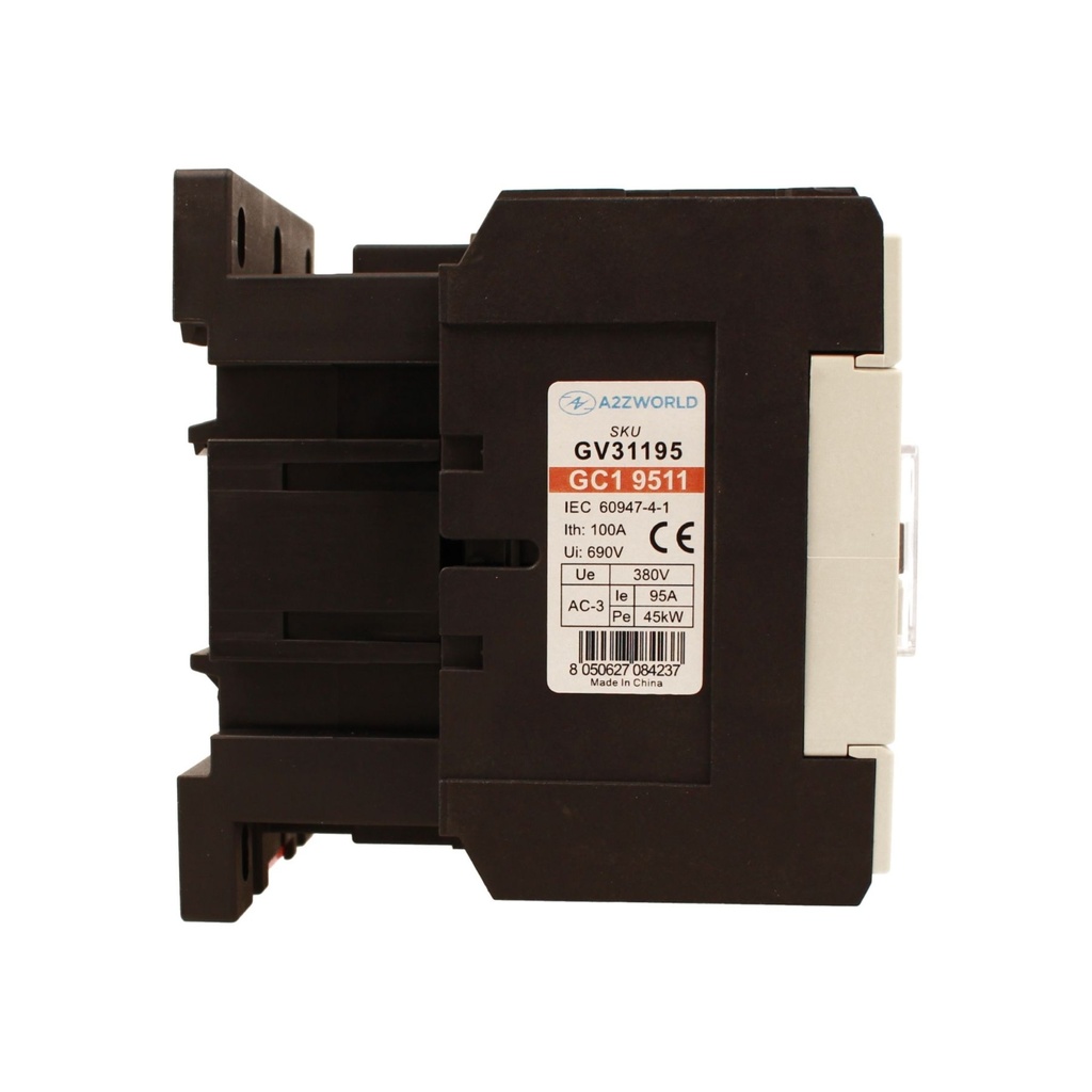 Contattore Motore 3P 4M, Teleruttore Trifase Industriale AC 380V 3NO, 95A 45KW, Bobina 220V AC, Contatto Ausiliare 1NO+1NC, IP20 IEC60947-4-1