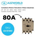 Contattore Motore 3P 4M, Teleruttore Trifase Industriale AC 380V 3NO, 80A 37KW, Bobina 220V AC, Contatto Ausiliare 1NO+1NC, IP20 IEC60947-4-1