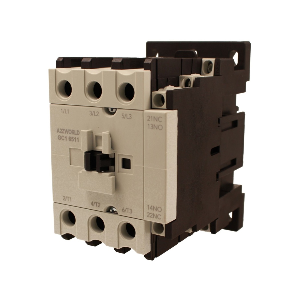 Contattore Motore 3P 4M, Teleruttore Trifase Industriale AC 380V 3NO, 65A 30KW, Bobina 220V AC, Contatto Ausiliare 1NO+1NC, IP20 IEC60947-4-1