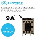 Contattore Motore 3P 3M, Teleruttore Trifase Industriale AC 380V 3NO, 9A 4KW, Bobina 220V AC, Contatto Ausiliare 1NO+1NC, IP20 IEC60947-4-1