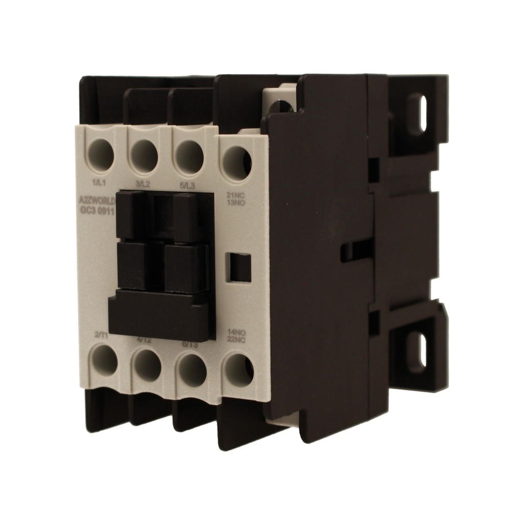 Contattore Motore 3P 3M, Teleruttore Trifase Industriale AC 380V 3NO, 9A 4KW, Bobina 220V AC, Contatto Ausiliare 1NO+1NC, IP20 IEC60947-4-1