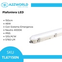 Plafoniera Led 150cm 48W Con Sistema Emergenza Neutro 4000K IP65 120LM/W 5760 lm SKU-2120221