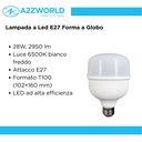Lampada A Led E27 Globo T100 28W 2950LM Bianco Freddo 6500K 102X160mm