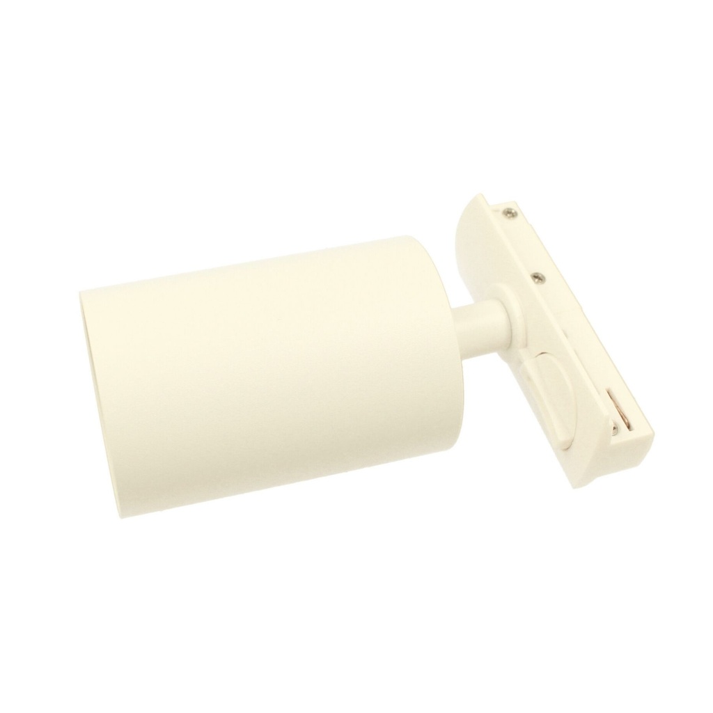 Porta Faretto da Binario Mono Fase, Attacco GU10 orientabile e ruotabile, Max 50W 220V, Bianco 