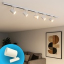 Porta Faretto da Binario Mono Fase, Attacco E27 orientabile e ruotabile, Max 50W 220V, Bianco