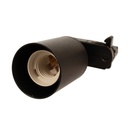 Porta Faretto da Binario Trifase, Attacco E27 orientabile e ruotabile, attacco 4 fili, compatibile con 3 linee di accensione, Max 50W 220V, Nero