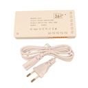 Trasformatore Alimentatore Led Driver Mobile 24V 36W, Con 10 Uscite Senza Polarità, Per Luce Led Da Guardaroba Armadio, 130X60X16mm, Cavo Alimentazione Con Spina EU Incluso