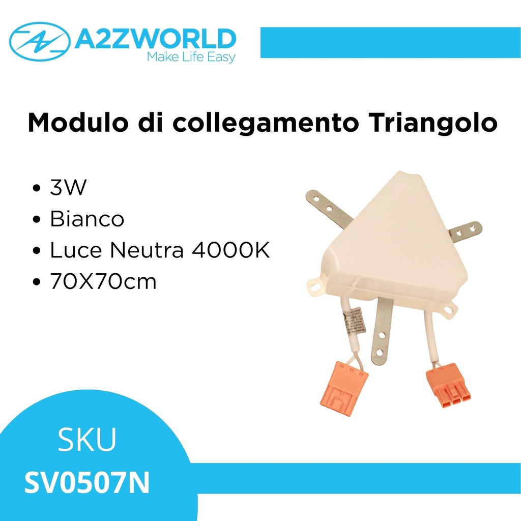 Modulo Triangolo 3W Bianco Neutro 4000K 70X70cm Per SV0506CCT