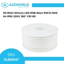 50 Metri Striscia LED Neon Flex 9W/m 600 lm IP65 220V 180° CRI 80