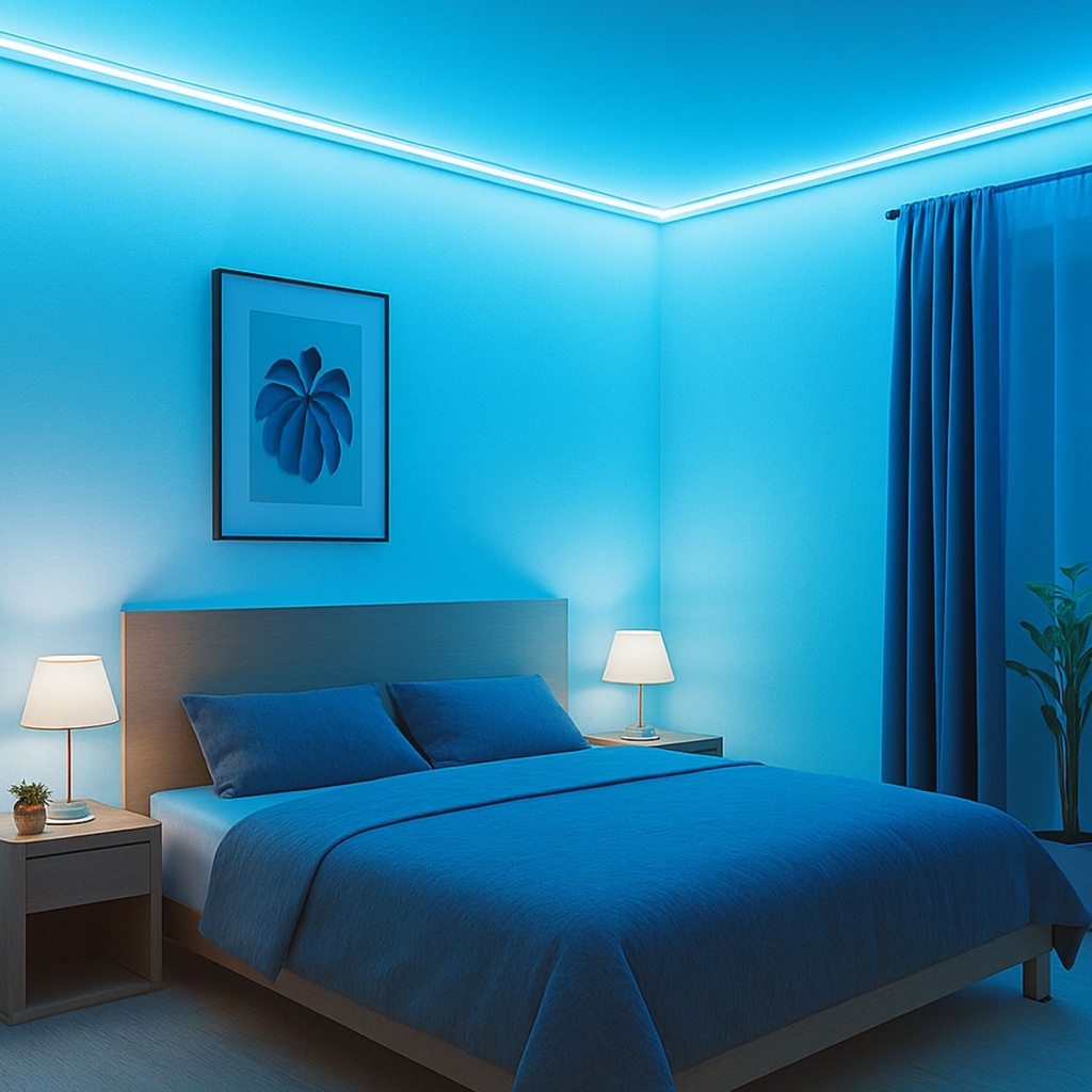 50M Striscia Led COB 8W/M 220V-240V 600lm IP65 CRI=80 Angolo 180° Colore Luce Blu Ghiaccio