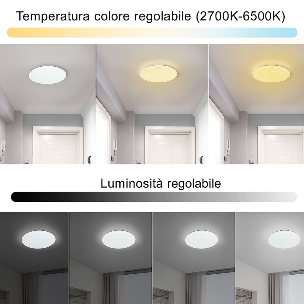 Plafoniera LED WiFi RGB 20W 1600lm Tuya Smart Life D258x58mm