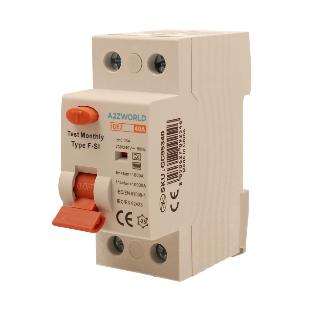 RCCB Interruttore Differenziale Puro Tipo F - SI 1P+N 2M 10000A 30mA Super Immunizzato 40A AC 230V IP20 IEC61008-1
