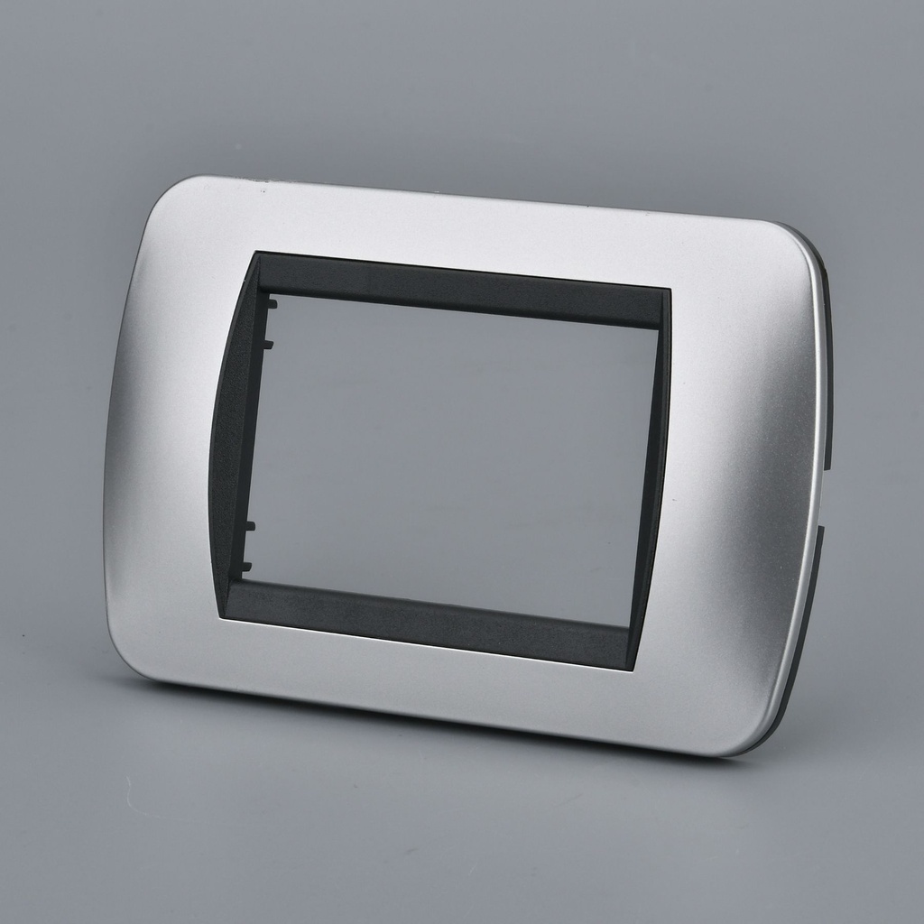 Placca Plastica Ovale MBL 3M Grigio Compatibile Bticino Living BLN88306