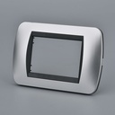 Placca Plastica Ovale MBL 3M Grigio Compatibile Bticino Living BLN88306