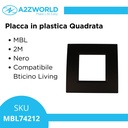 Placca Plastica Quadrata MBL 2M Nero Compatibile Bticino Living