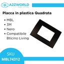 Placca Plastica Quadrata MBL 3M Nero Compatibile Bticino Living BLN89302