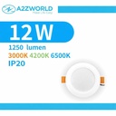 Faretto Led da Incasso CCT 9W 900lm, D118X30mm, Foro 90mm, 3 Colori 3000K 4200K 6500K Angolo 120° IP20